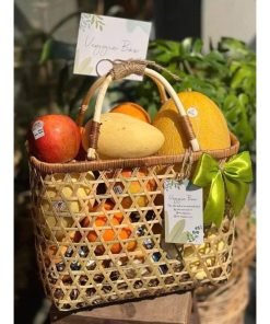 Giỏ quà quai song bằng tre vỏ cật – TRE0005
