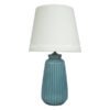 blue ceramic and fiber fabric table lamp