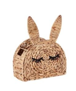 semicircle water hyacinth bunny basket for easter for home decor