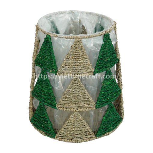 Christmas storage bin Xmas planter christmas tree pattern