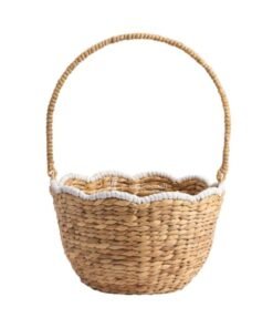 Natural Scallop Water Hyacinth Basket for Easter