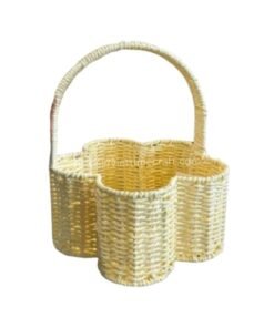 flower paper rope basket, spring decor basket, nursery decor basket, handmade paper basket, eco-friendly storage basket, floral organizer, recycled paper rope basket, kids room decor, handwoven flower basket, Vietnam handicraft wholesale