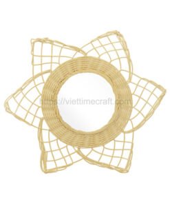 Flower Rattan Mirror Wall Decor from Viettime Craft