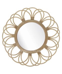 Flower Rattan Mirror Decor