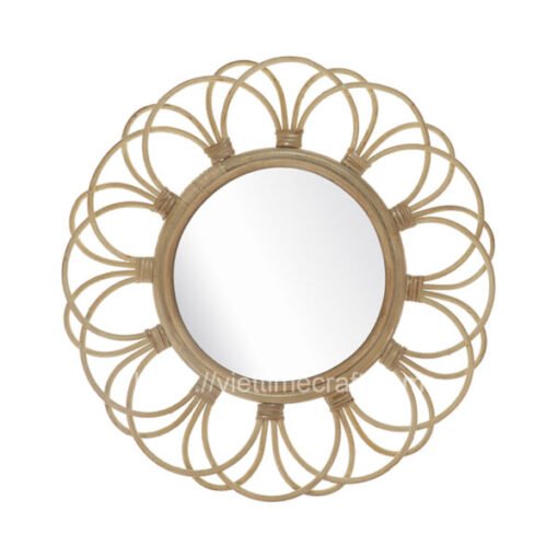 Flower Rattan Mirror Decor