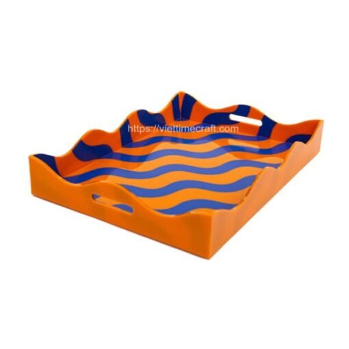 Scalloped Lacquer Tray From Vietnam Manufacturer