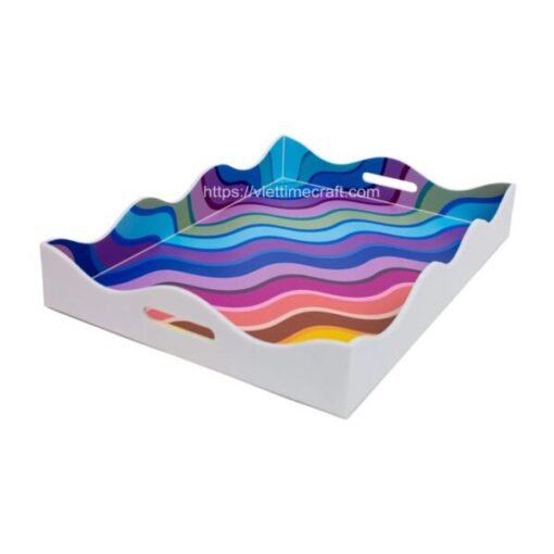 Scalloped Lacquer Tray From Vietnam Manufacturer