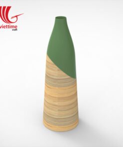 Elongated Lacquer Bamboo Vases