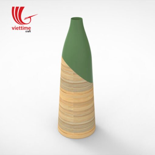 Elongated Lacquer Bamboo Vases