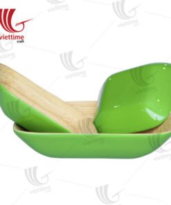 Lacquer Bamboo Platter Tray Set