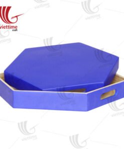Hexagon Lacquer Bamboo Tray Set Collection