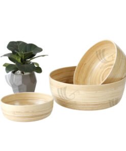 atural Spun Bamboo Bowls SET OF 3