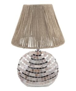 natural straw mix Mother of pearl table lamp - viettimecraft handicraft export wholesale supplier