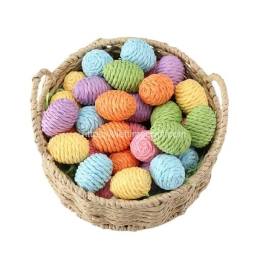 Recycled paper Easter eggs pastel set – biodegradable holiday decor