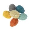 Recycled paper Easter eggs pastel set – biodegradable holiday decor