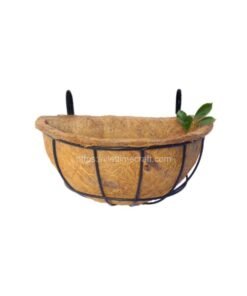 Quarter Sphere Coconut Coir Planter, Wall Mounted Trough with J Hooks, Natural Coir Wall Trough for Indoor/Outdoor Home & Garden Decoration