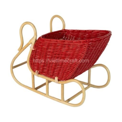 Rattan Sleigh For Christmas Decoration Viettimecraft Wholesale