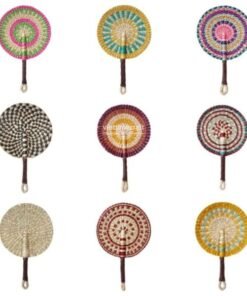 Set Woven Seagrass Fan Decoration Wholesale