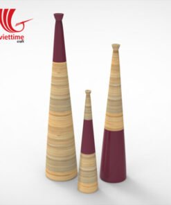 Long Neck Lacquer Bamboo Vase Set