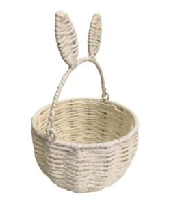 Foldable Straw Bunny Storage Basket For Easter Vietnam Manufacturer