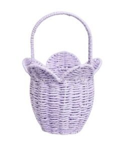 tulip shape basket, recycled paper rope basket, handmade gift basket, eco-friendly home decor, spring decorative basket, Easter gift basket, foldable storage basket, paper rope organizer, flower shaped basket, handicraft wholesale Vietnam