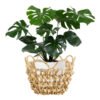 Viettimecraft - Braided Water Hyacinth Basket with Scalloped Edge Wholesale - Vietnam handicraft supplier