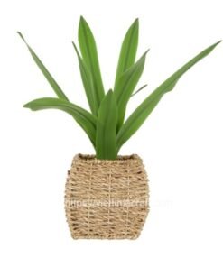 Viettimecraft - New Design Square Seagrass Planter With Plastic Pot Wholesale - vietnam handicraft supplier