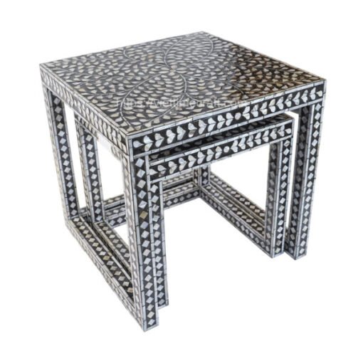 Viettimecraft - Set of Two Mother of Pearl Inlay Side Table - Vietnam Handicraft Manufacturer