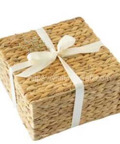 Viettimecraft - Square Water hyacinth Gift Box Wholesale - Vietnam handicraft supplier