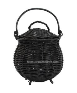 Viettimecraft - Tiny Black Rattan Basket for Halloween - handicraft supplier wholesale