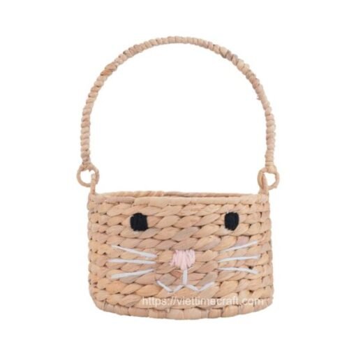 viettimecraft - water hyacinth bunny basket for easter - vietnam handicraft supplier