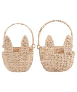 viettimecraft - water hyacinth bunny basket with tail - vietnam handicraft supplier