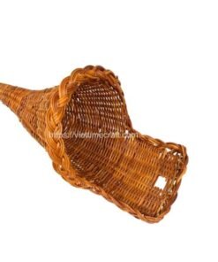 Viettimecraft_ Brown Rattan Wicker Cornucopia Horn Basket-vietnam handicraft export supplier