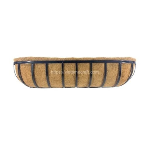 Oval Coconut Coir Planter, Wall Mounted Trough with J Hooks, Natural Coir Wall Trough for Indoor/Outdoor Home & Garden Decoration