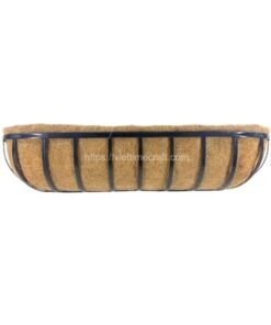 Oval Coconut Coir Planter, Wall Mounted Trough with J Hooks, Natural Coir Wall Trough for Indoor/Outdoor Home & Garden Decoration