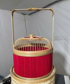Giỏ lồng chim màu đỏ - TRE0070
