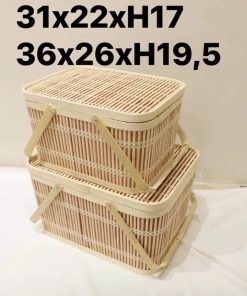 Hôp mành chữ nhật picnic bằng tre - TRE0059