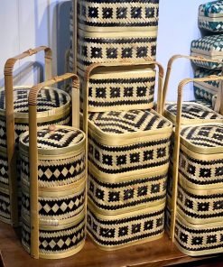 Giỏ lồng chim màu họa tiết dân tộc - TRE0075