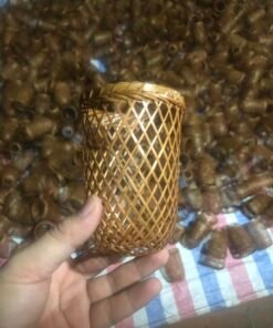 Cốc tre đan mắt cáo cật - TRE0112
