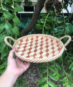 Đĩa đựng hoa quả đan bình hành - TRE0212