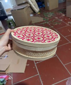 Hộp đựng bánh nắp hoa thị đỏ - TRE0125