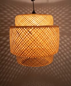 Chụp đèn mây tre đan cổ điển 2 lớp - SG1109