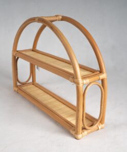 Kệ treo tường hình bán nguyệt 2 tầng bằng mây – SG1410