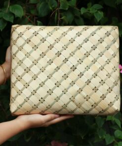 Hộp tre chéo màu tự nhiên - TRE0158