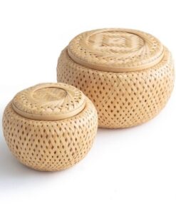 Bát đan tre có nắp - TRE0236