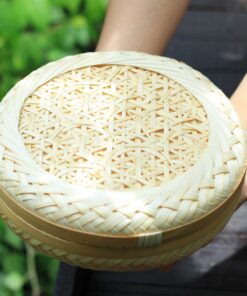 Hộp tròn nắp hoa thị trắng - TRE0157